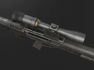 QBU 88 Sniper Rifle  Low-poly 3D model
