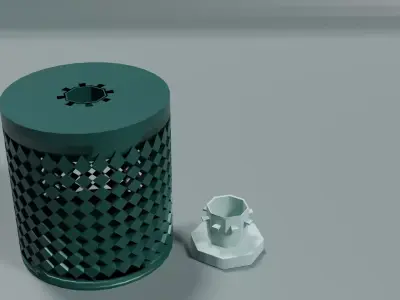 A container with a key for collecting money Free 3D model