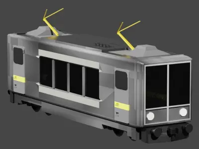 METRO TRAIN WITH COACH 3D model