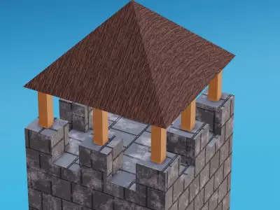 Stone Tower Low-poly 3D model