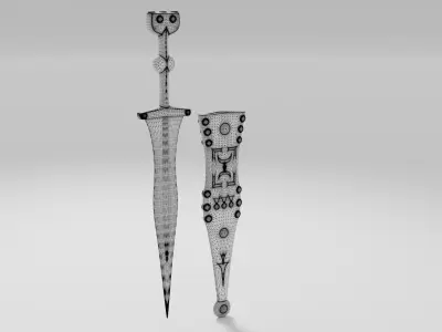 Dagger 2 Low-poly 3D model