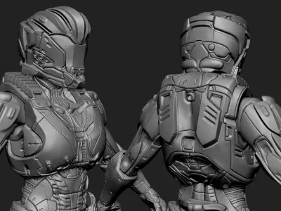 Sci-Fi Armor 5 Sculpt 3D model