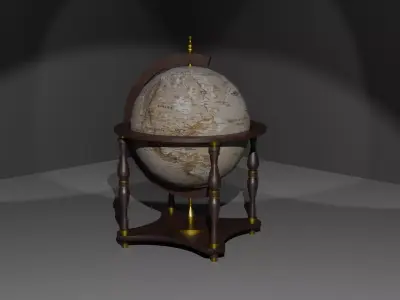Vintage Globe Low-poly 3D model