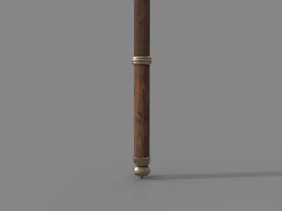 Medieval Axe Low-poly 3D model 9