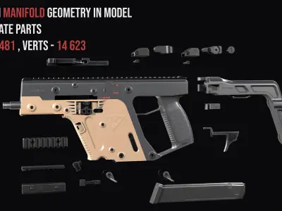 Modular SMG  Kriss Vector gen2 Low-poly 3D model