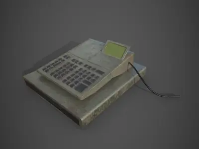 Cashier Cash box clean and With dirt Low-poly 3D model