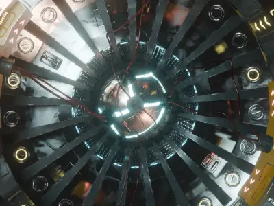 Underground Nuclear Power Plant Reactor SciFi Low Poly Gameready Low-poly 3D model