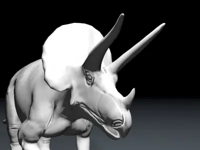 Triceratops Base Mesh Low-poly 3D model