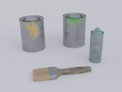 Painting Tools Low-poly 3D model