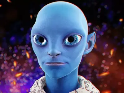 Alien NFT Model with all the source files and textures Low-poly 3D model purchase
