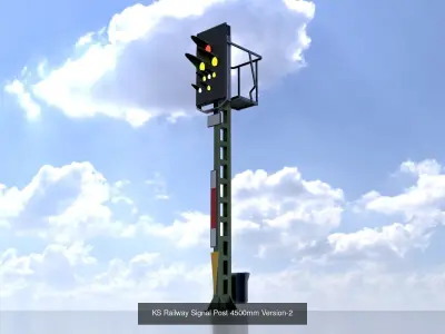 KS Railway Signal Post 4500mm all Versions 3D Model Pack