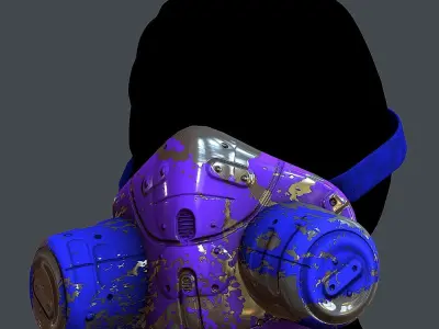 Gas mask helmet 3d model scifi  Low-poly 3D model shop