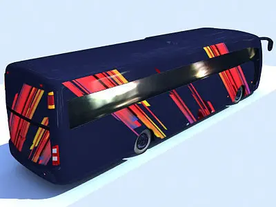 Blue Colorful Bus 3 3D model
