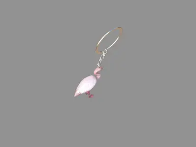  flamingo keychain collection of 9 3D model