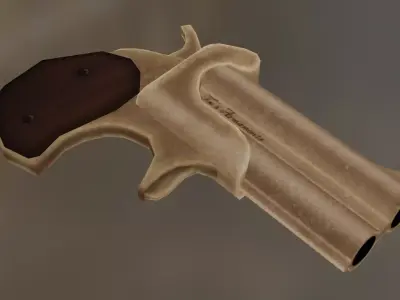 Derringer Pistol Low-poly 3D model