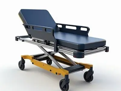 Medical Stretcher Low-poly 3D model