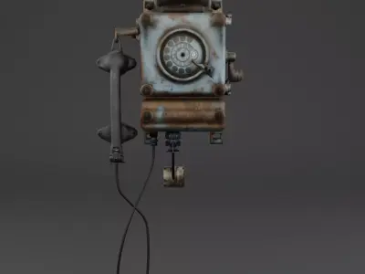 World war bunker phone Low-poly 3D model