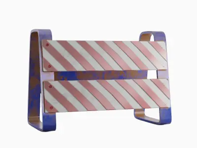 Traffic Barricade 04 Low-poly 3D model