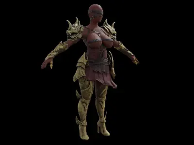 Set Royal Golden Armor Lion Asset Part Low-poly 3D model