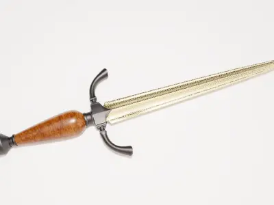 Dagger sword Low-poly 3D model 12