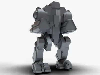 robot gun mech 3D print model