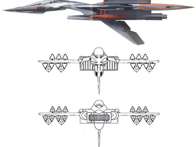 Cosmo pulsar fighter from Space Battleship Yamato 3D print model