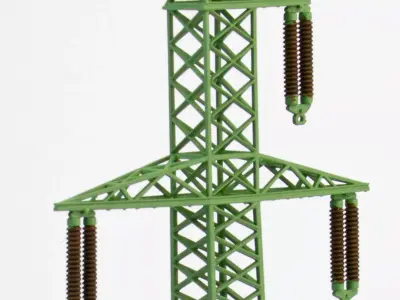 Transmision tower 3x110kV mod1 1-87 resin 3D print model