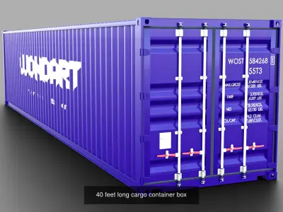 High Quality cargo Container with Trailer 3D Model Pack