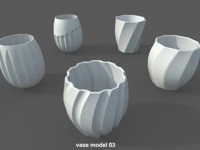 Vase Pack01 - 5 Models Free 3D print model
