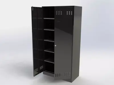 Industrial Sheet Metal Storage Cabinet 3D Model 3D model