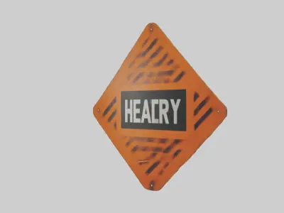Heavy Load Caution Sign model Low-poly 3D model