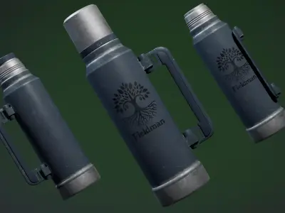 Retro Thermos Game-Ready PBR Model Low-poly 3D model