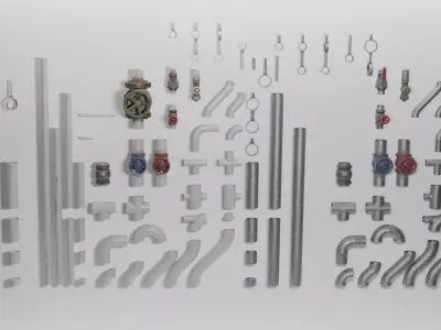 Modular Pipes Collection - Low-Poly 3D Assets Low-poly 3D model