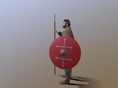 3D model Gothic Warrior with Spear - best quality Low-poly 3D model