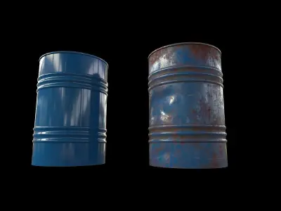 Oil Barrel Low-poly 3D model 3