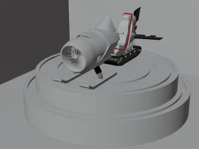 snowmobile gun on table with lights 3D model