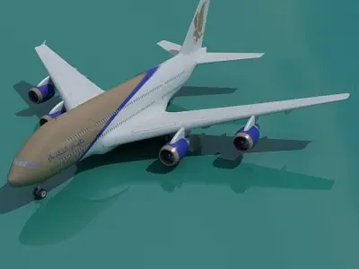 Gluf Air Airbus A380 3D model
