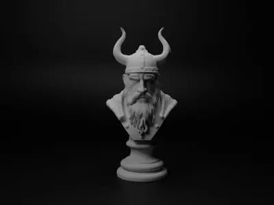 Danish Viking Bust Chess 3D print model get