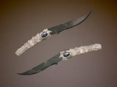Bony knife Low-poly 3D model