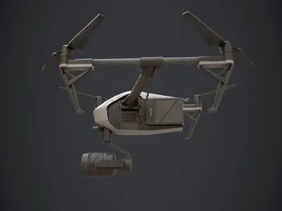 Drone DJI Inspired Low-poly 3D model