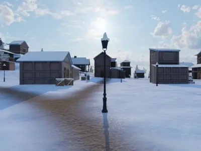 Winter Village Retreat 3D model
