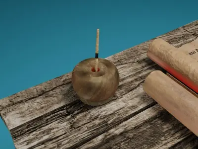 LowPoly Ancient writing instruments Low-poly 3D model