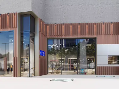 Industrial-Style Clothing Store 3D model