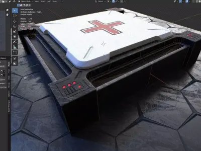 Game ready Panel prop Low-poly 3D model Low-poly 3D model
