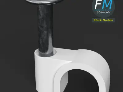 PVC cable clip 3D model