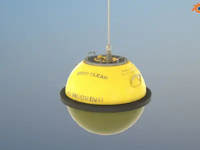 Wave Measurement Buoy - PBR Low-poly 3D model