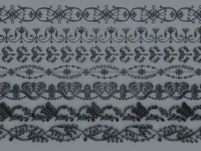 Ornamen baroque collection 7 style 3D Model Pack