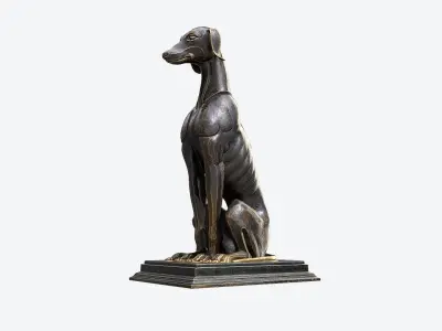 Dog Sculpture Low-poly 3D model get