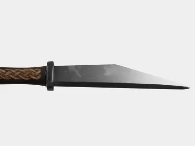 Seax Knife Engraved Low-poly 3D model