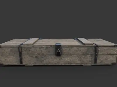 Wooden weapon crate 3D model